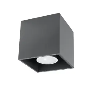 Quad Aluminium Anthracite 1 Light Classic Ceiling Light