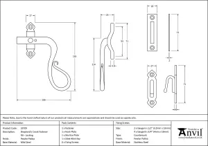 From The Anvil Pewter Locking Shepherd's Crook Fastener - RH