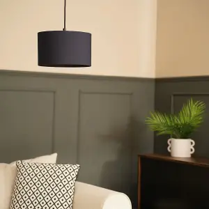 ValueLights Reni Navy Blue Fabric Small Ceiling Pendant Lamp Shade