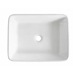 Ally 475mm x 375mm Ceramic Rectangular Countertop Basin Bathroom Sink White