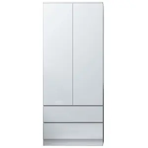 Stora 2 Door 2 Drawer Combination Wardrobe High Gloss White