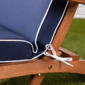 Alfresia Blue Steamer Deck Chair Garden Cushion