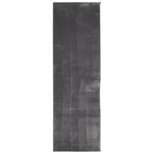 Rug HUARTE Short Pile Soft and Washable Anthracite 80x250 cm