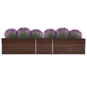 Berkfield Garden Raised Bed Galvanised Steel 400x80x77 cm Brown