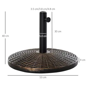 Outsunny 25KG Patio Weighted Umbrella Base Parasol Holder Outdoor Stand