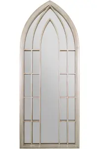 MirrorOutlet The Somerley Extra Large Rustic Framed Arched Gothic Window Style  Mirror 190CM X 75CM