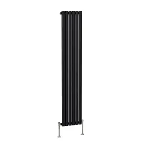 Right Radiators 1800x354mm Vertical Single Oval Column Designer Radiator Black