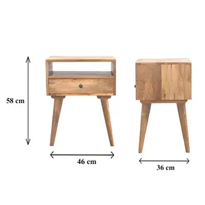 Emme 1 Drawer Solid Wood Bedside Table