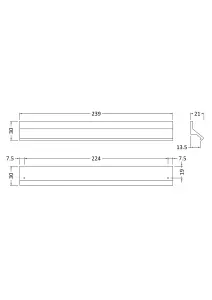 Finger Pull Handle, 239mm (224mm Centres) - Matt Black