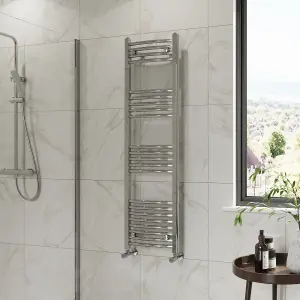 Right Radiators 1400x400 mm Curved Heated Towel Rail Radiator Bathroom Ladder Warmer Chrome