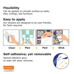 Walplus Talavera Combo Mix Tile Stickers