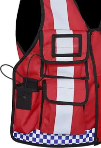 RAC3 High-Vis Security Vest, Reflective Strips, Body Camera Mount, Multiple Pockets, Fits upto 5XL, Available in 5 Colors (Red)