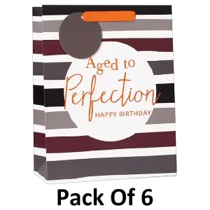 Simon Elvin Gift Bag (Pack of 6) Maroon/Grey/Orange (M)