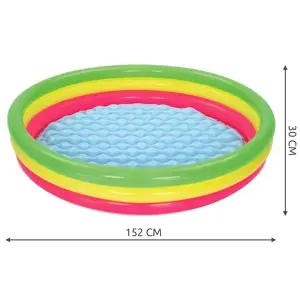 Inflatable Rainbow Paddling Swimming Pool For Children Bestway 51103 152x30cm