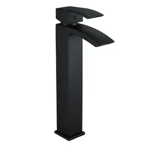 Nes Home Seirra Tall Basin Mono Mixer Tap & Waste Matte Black