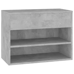 Berkfield Shoe Bench Concrete Grey 60x30x45 cm Engineered Wood