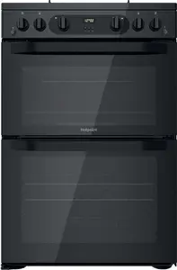 Hotpoint HDM67G0CMB 60cm Double Oven Gas Cooker - Black