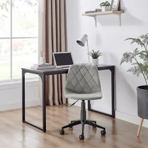 Furniturebox UK Tessa Grey Velvet Office Chair