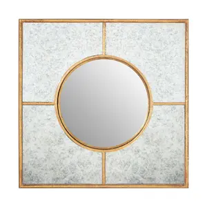 Interiors by Premier Zariah Gold Finish Art Deco Wall Mirror