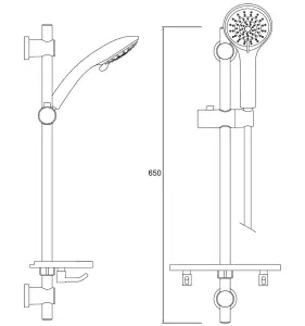 Bristan CAS KIT02 C Casino Shower Kit with Single Function Large Handset Chrome