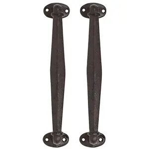 Woodside Cast Iron Heavy Duty Door Handle, Design B - 2 Pack