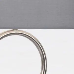 First Choice Lighting Satin Nickel Hoop Lamp with Grey Shade