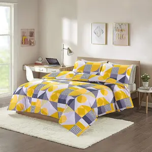 Elegant Printed Scott Geometric Duvet Quilt Covers Bedding Set with Pillowcases