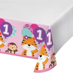 Creative Party One Is Fun Bordered Party Table Cover White/Multicoloured (One Size)