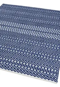 Blue Outdoor Rug, Geometric Stain-Resistant Rug For Patio Decks  2mm Modern Outdoor Area Rug-200cm X 290cm