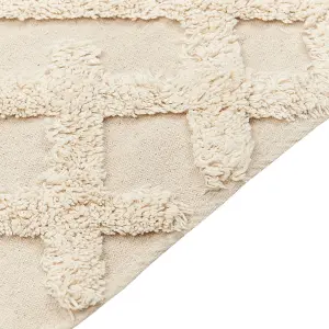 Cotton Area Rug 140 x 200 cm Beige ARDAHAN