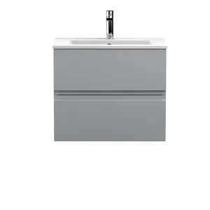 Urban 605mm Wall Hung Single Vanity Unit Grey