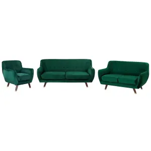 Velvet Living Room Set Emerald Green BODO