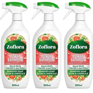 Zoflora Power Bathroom Cleaner Grapefruit & Lime 800ml Pack of 3