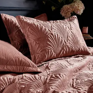 Paoletti Palmeria Quilted Embroidered Velvet Duvet Cover Set