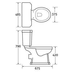 Violet Traditional White Close Coupled Toilet & Full Pedestal Basin Set