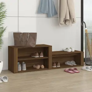 Berkfield Shoe Cabinet Brown Oak 150x35x45 cm Engineered Wood