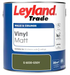 Leyland Trade Vinyl Matt Walls & Ceilings Emulsion Paint (S 6030-G50Y) 2.5L