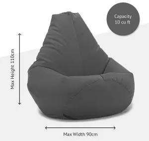 Adult Highback Beanbag for Indoors or Outdoors Ready Filled Bean bags - Grey