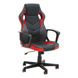 Interiors by Premier Black And Red Pu Home Office Chair