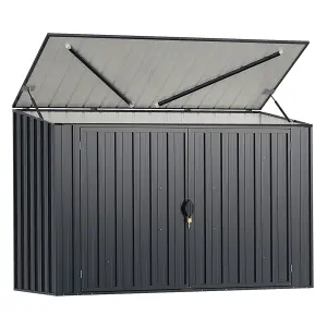 COSTWAY 193 x 86 CM Metal Outdoor Storage Shed All-Weather Garden Storage House w/ Lockable Door