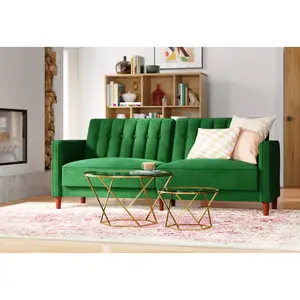 Bosco 3 Seater Velvet Reclining Sleeper Green Velvet