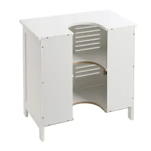 Bathroom Storage Under Sink Cabinet White Wooden Bathroom Vanity Unit without Basin