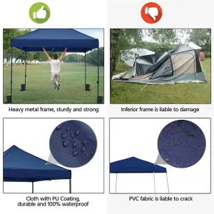 Yaheetech Navy Blue 3x3m Heavy Duty Pop Up Gazebo