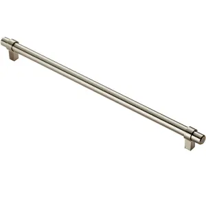 Round T Bar Cabinet Pull Handle 360 x 14mm 320mm Fixing Centres Satin Nickel