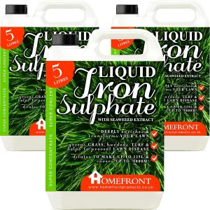 Homefront Liquid Iron Sulphate Greens Grass Hardens Turf and Helps to Prevent Lawn Disease Easy to Use Formula 15L