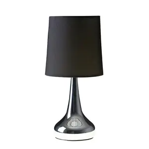 Chasse Metal Table Lamp (Set of 2) Chrome Base / Black Shade / Not Included