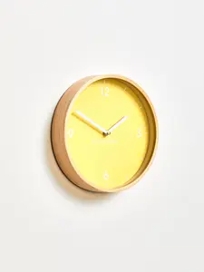 Interiors by Premier Modern Design Small Yellow Wall Clock, Sleek Clock In Kitchen, Compact And Lightweight Wall Clock For Indoor