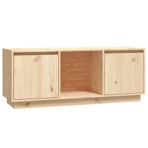 Berkfield TV Cabinet 110.5x35x44 cm Solid Wood Pine