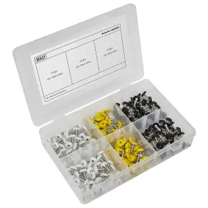 Sealey Numberplate Screw Assorted 195 Pieces 4.8mm x 18mm Plastic Enclosed Head