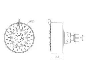 Water Saving Shower Head - Adjustable - 5 Functions